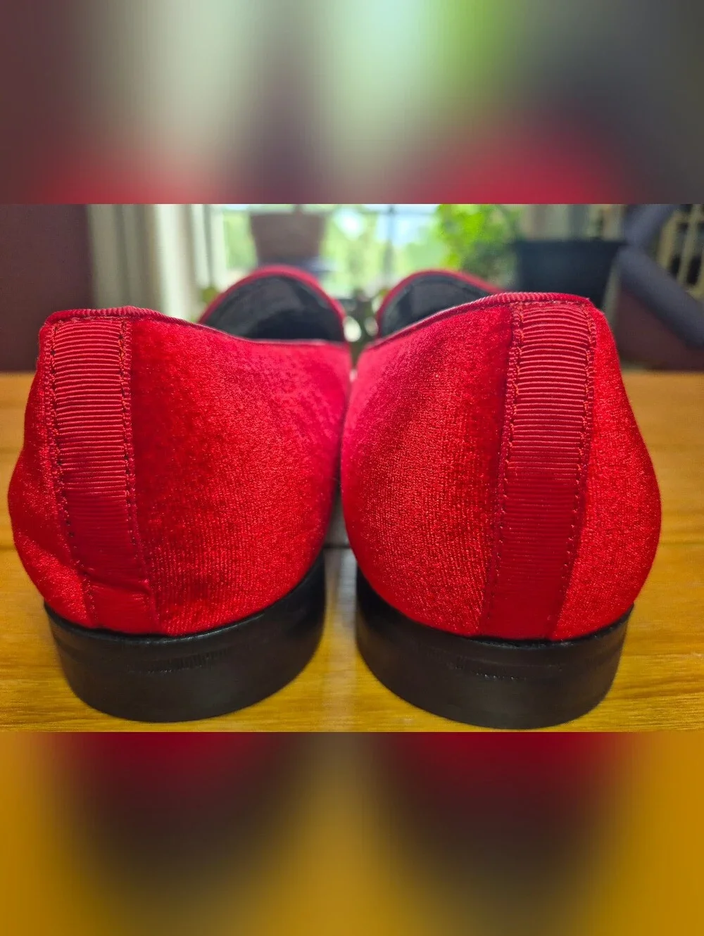 After Midnight Men's Red Velvet Slip-On Loafers - Size 13